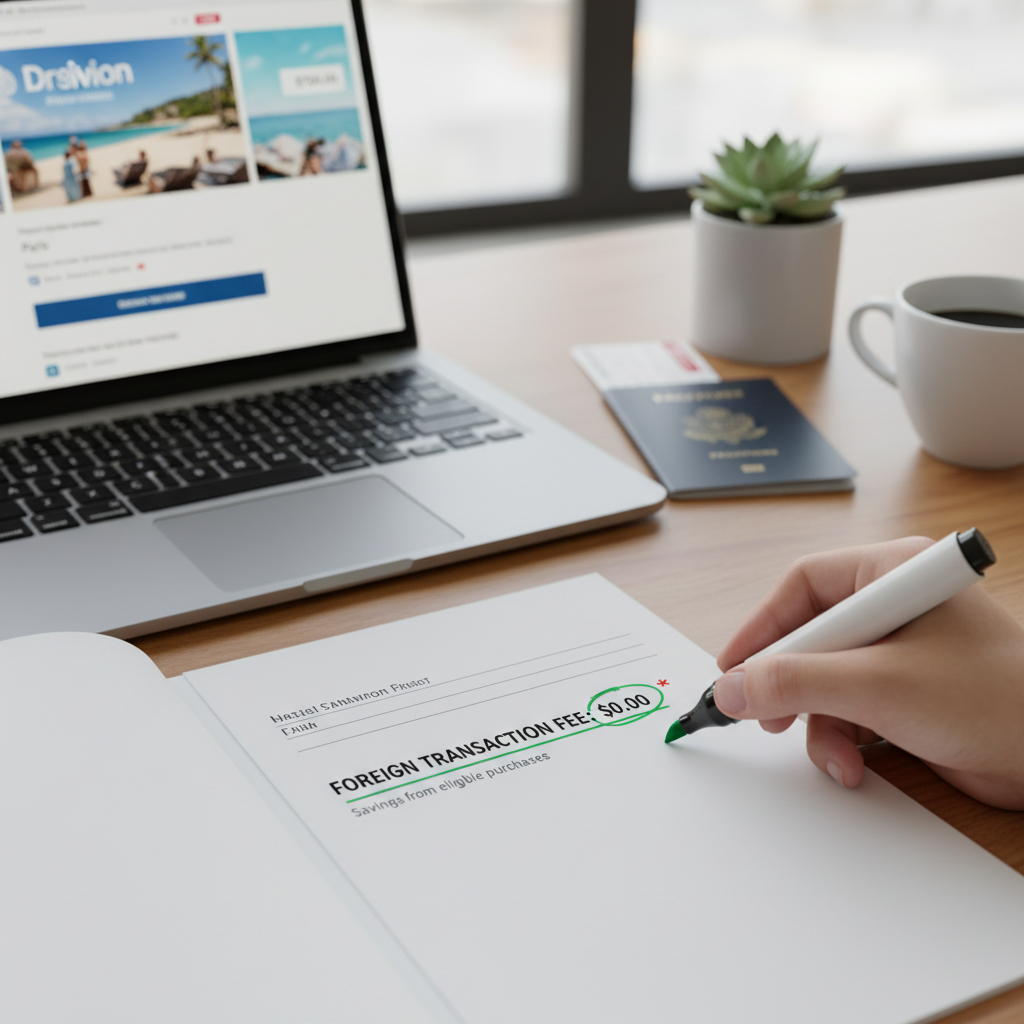 A high-angle, photorealistic shot of an open credit card statement showing a line item with